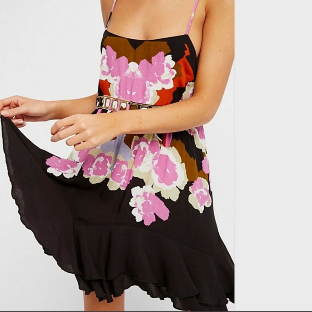 Free People | Sweet Lucy Slip Dress in Coal Combo - Picture 3 of 10